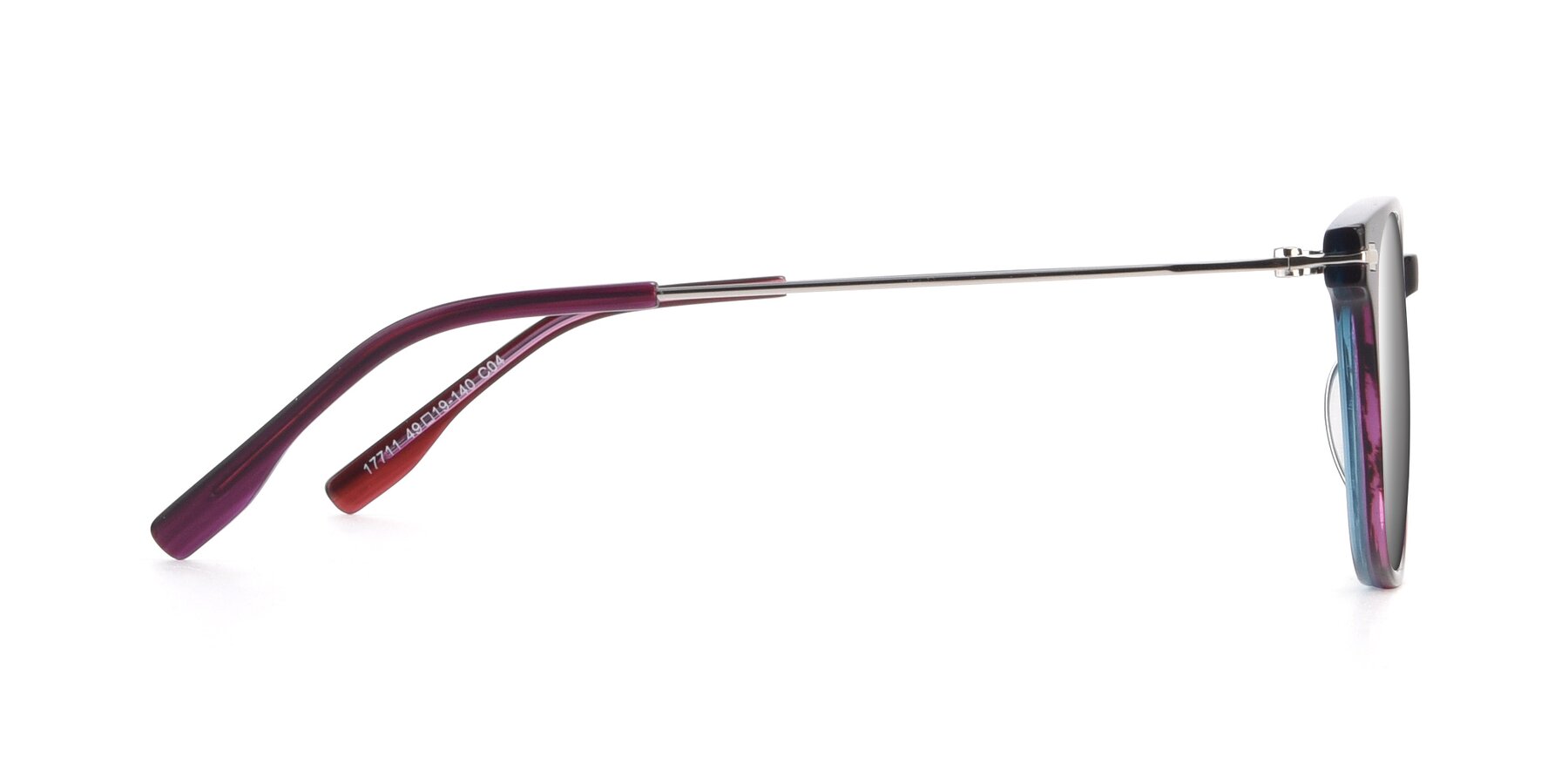 Side of 17711 in Dark Purple with Silver Mirrored Lenses