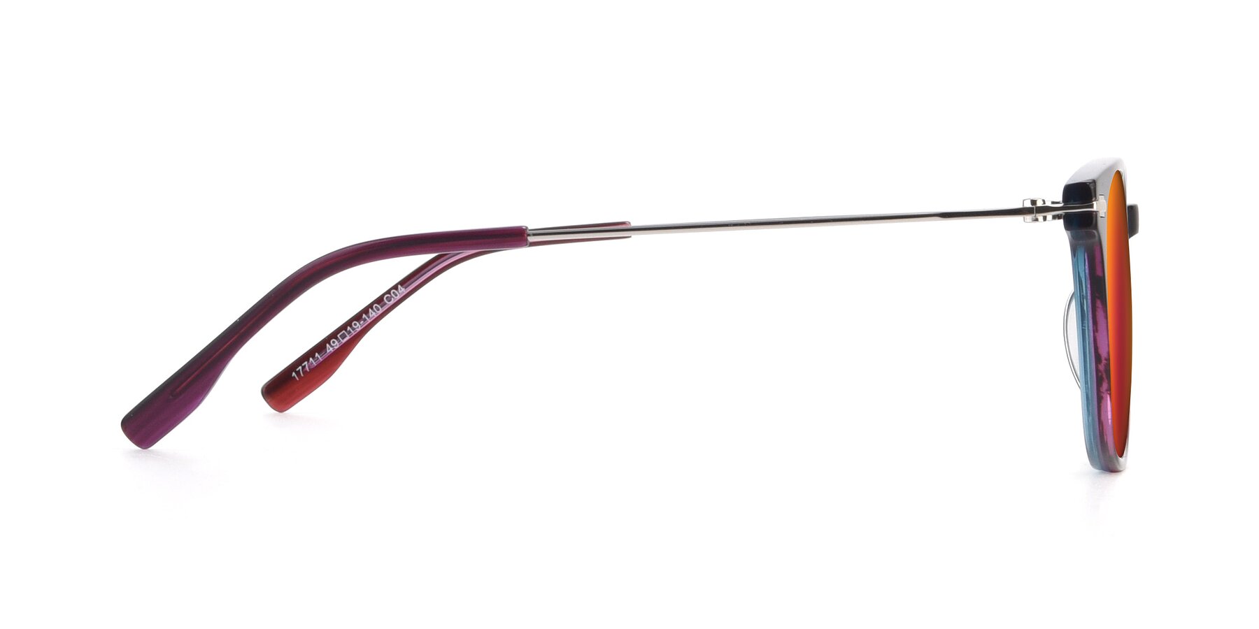Side of 17711 in Dark Purple with Red Gold Mirrored Lenses