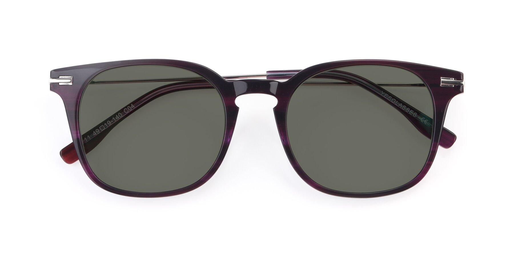 Folded Front of 17711 in Dark Purple with Gray Polarized Lenses
