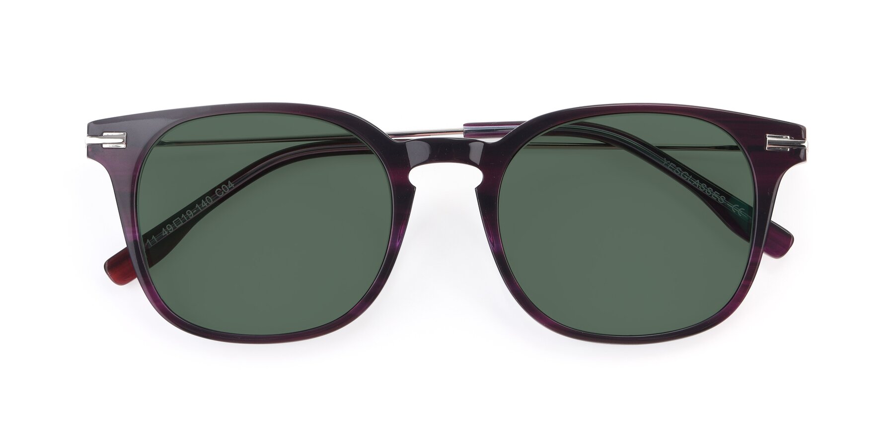 Folded Front of 17711 in Dark Purple with Green Polarized Lenses