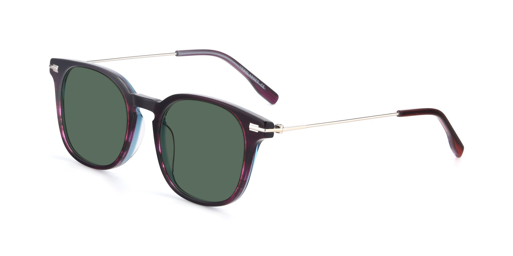 Angle of 17711 in Dark Purple with Green Polarized Lenses