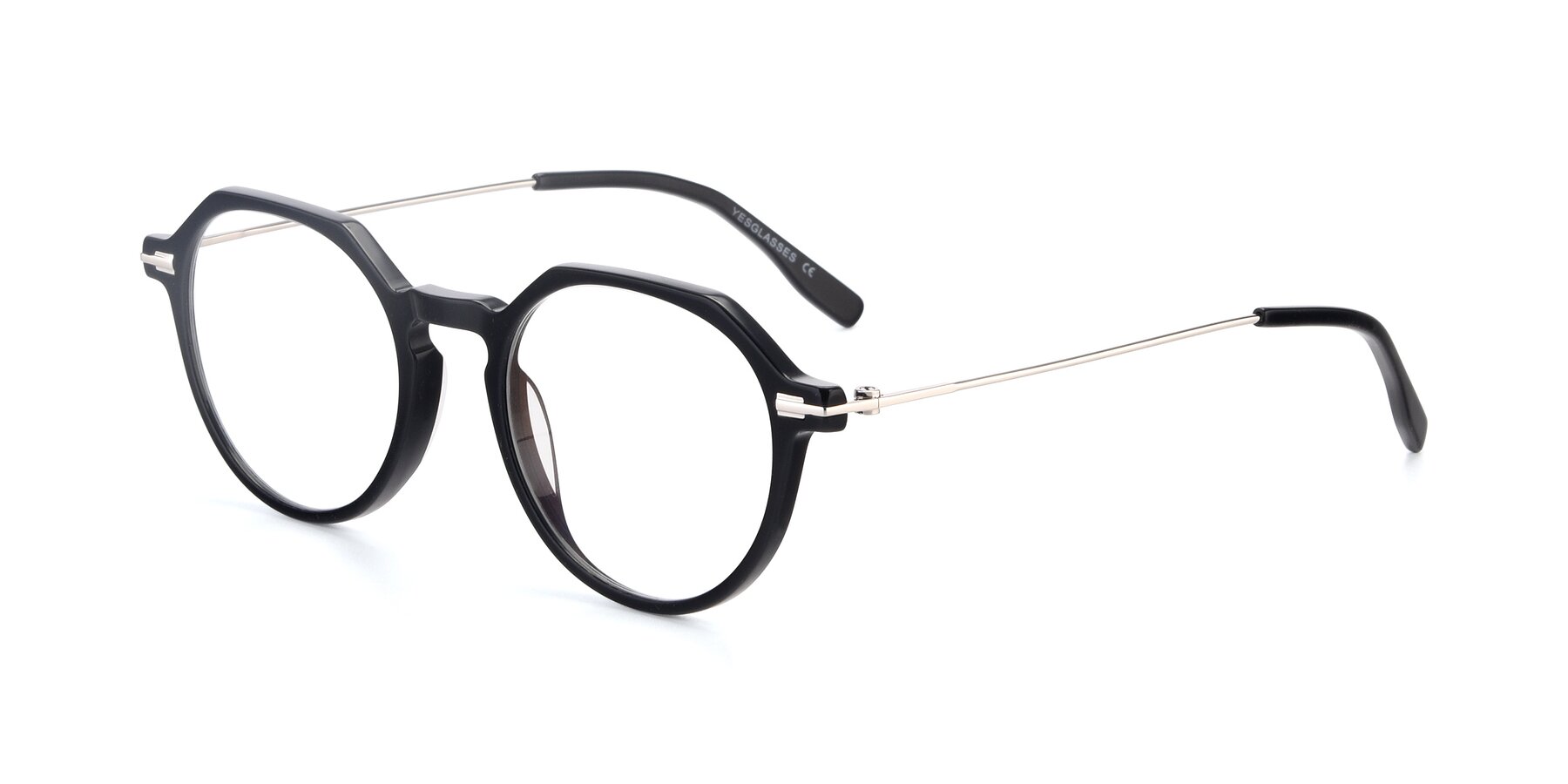 Angle of 17714 in Black with Clear Reading Eyeglass Lenses