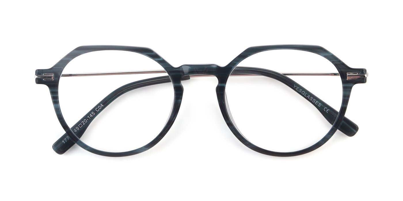 17714 - Stripe Blue Eyeglasses