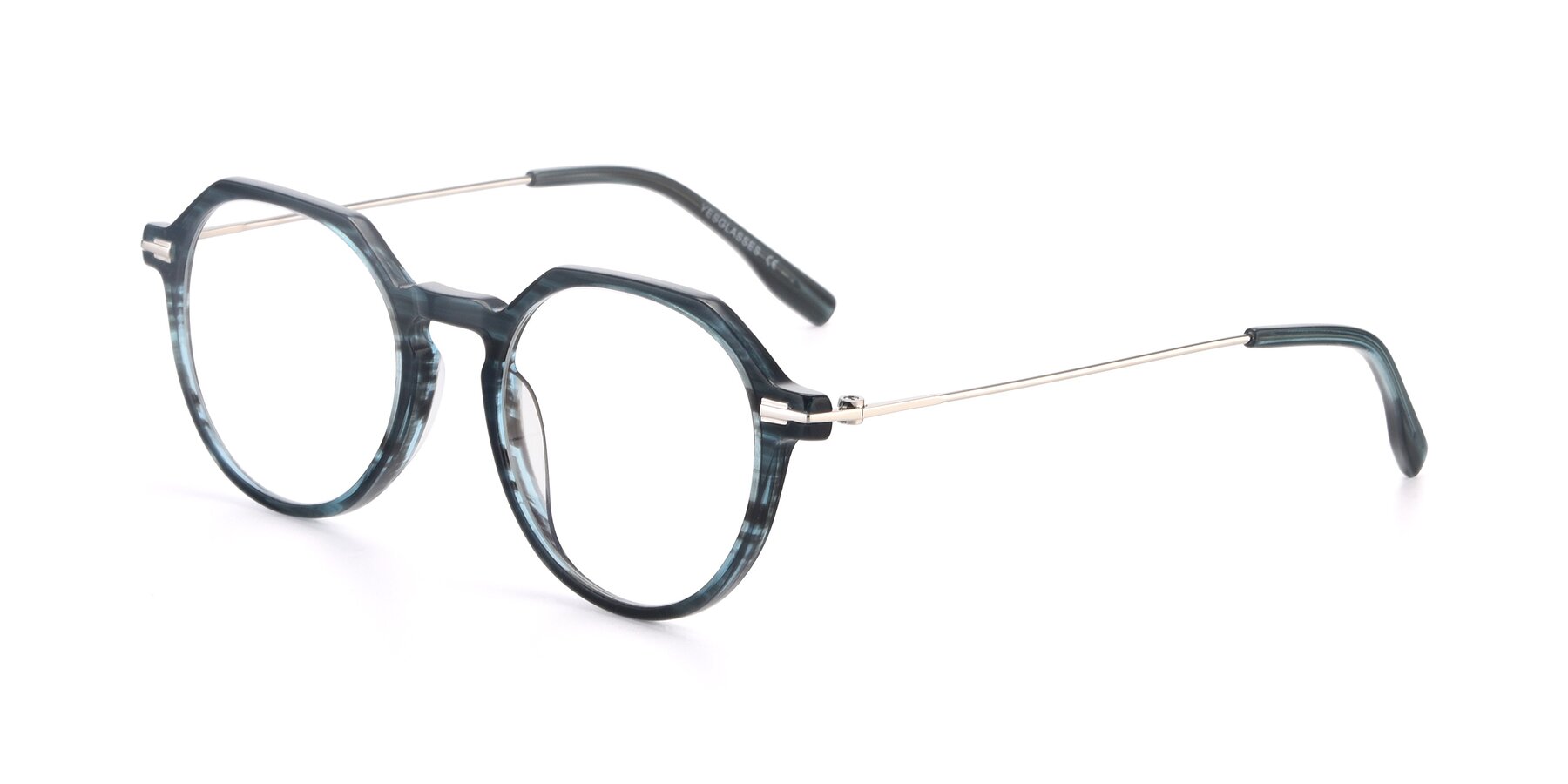 Angle of 17714 in Stripe Blue with Clear Blue Light Blocking Lenses