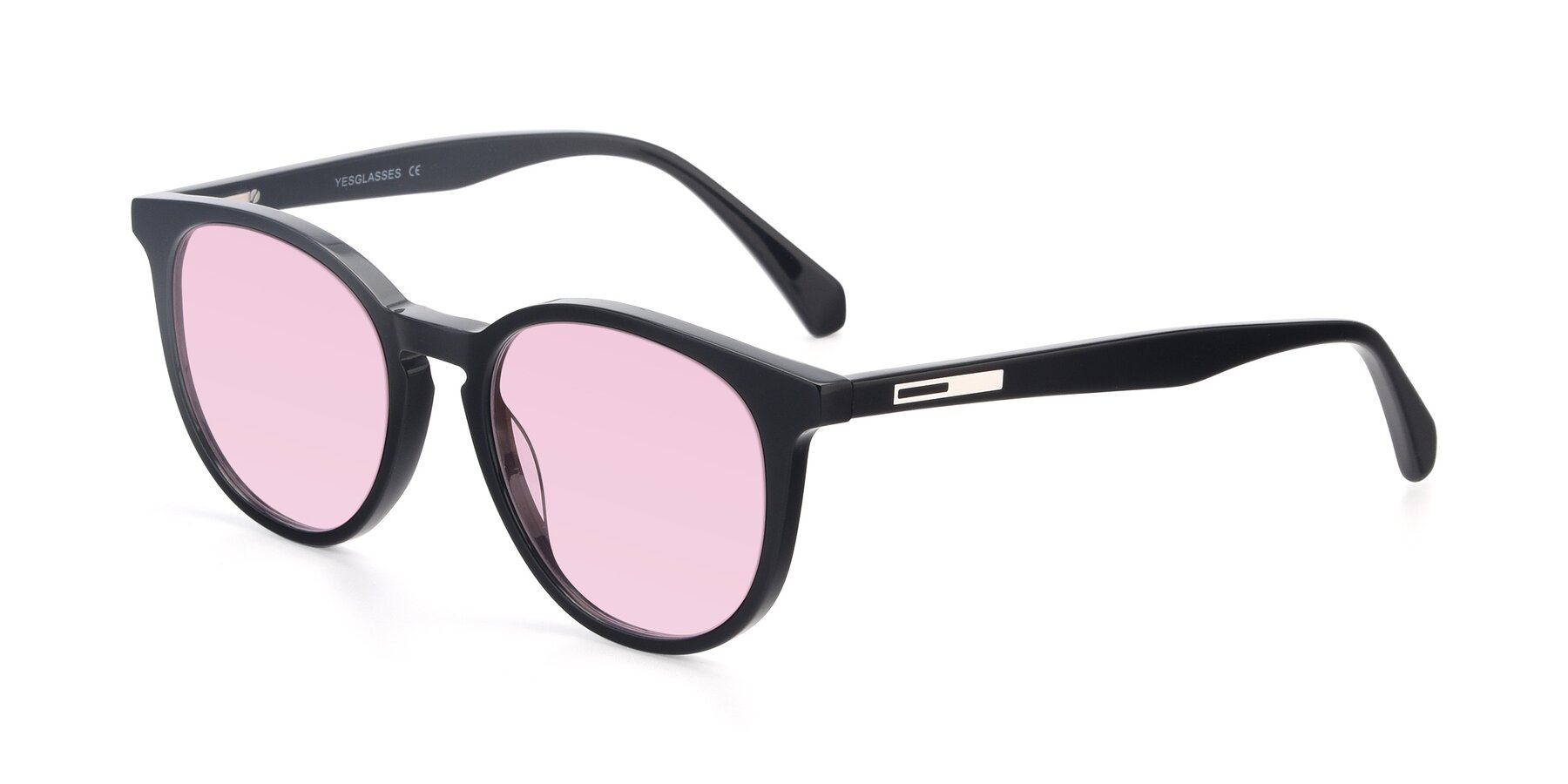 Angle of 17721 in Black with Light Pink Tinted Lenses