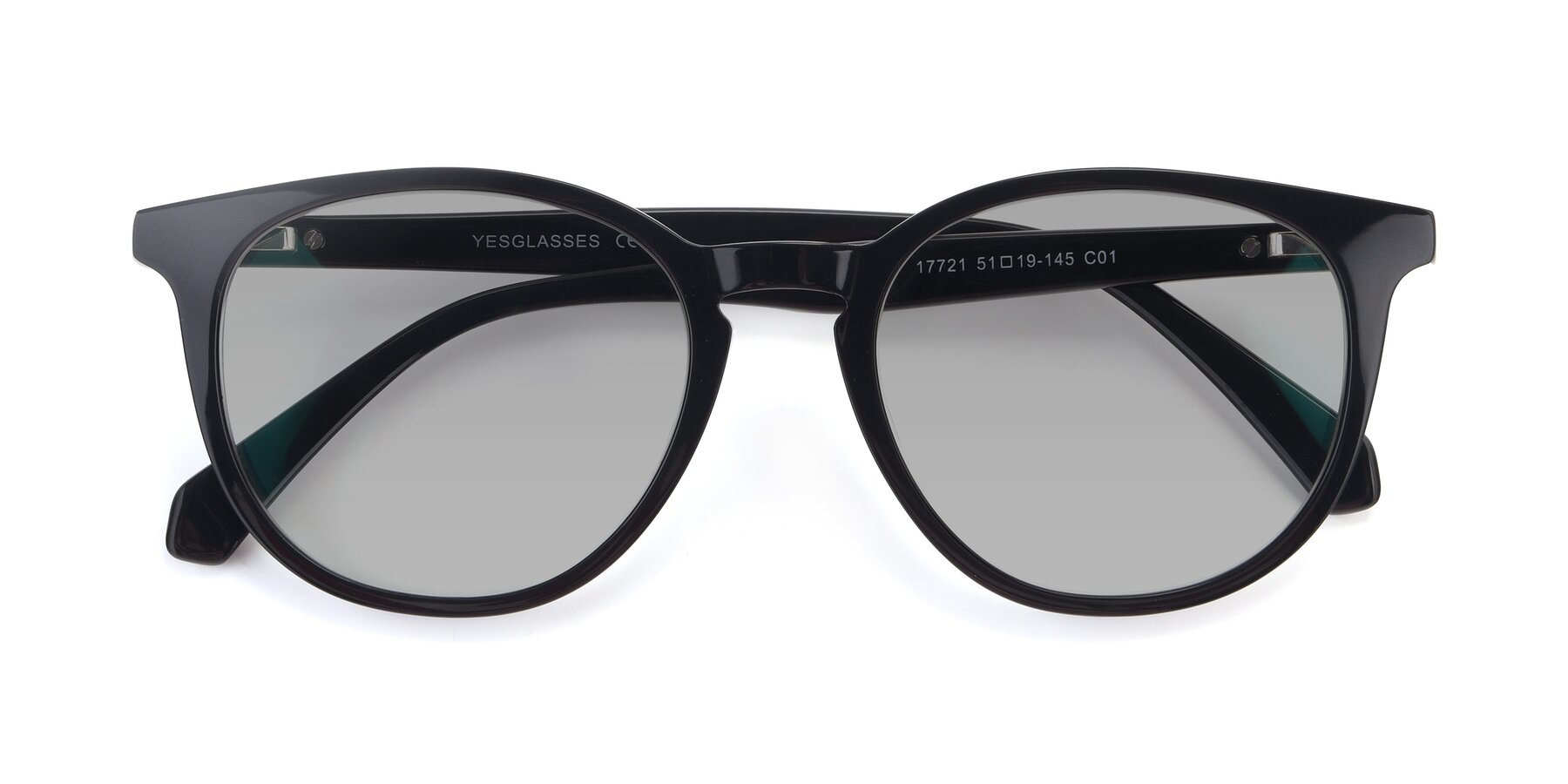 Folded Front of 17721 in Black with Light Gray Tinted Lenses