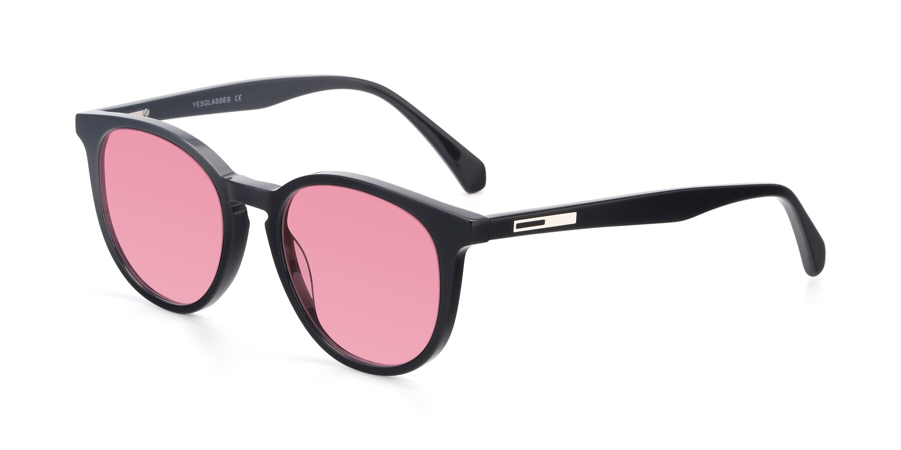 Angle of 17721 in Black with Pink Tinted Lenses