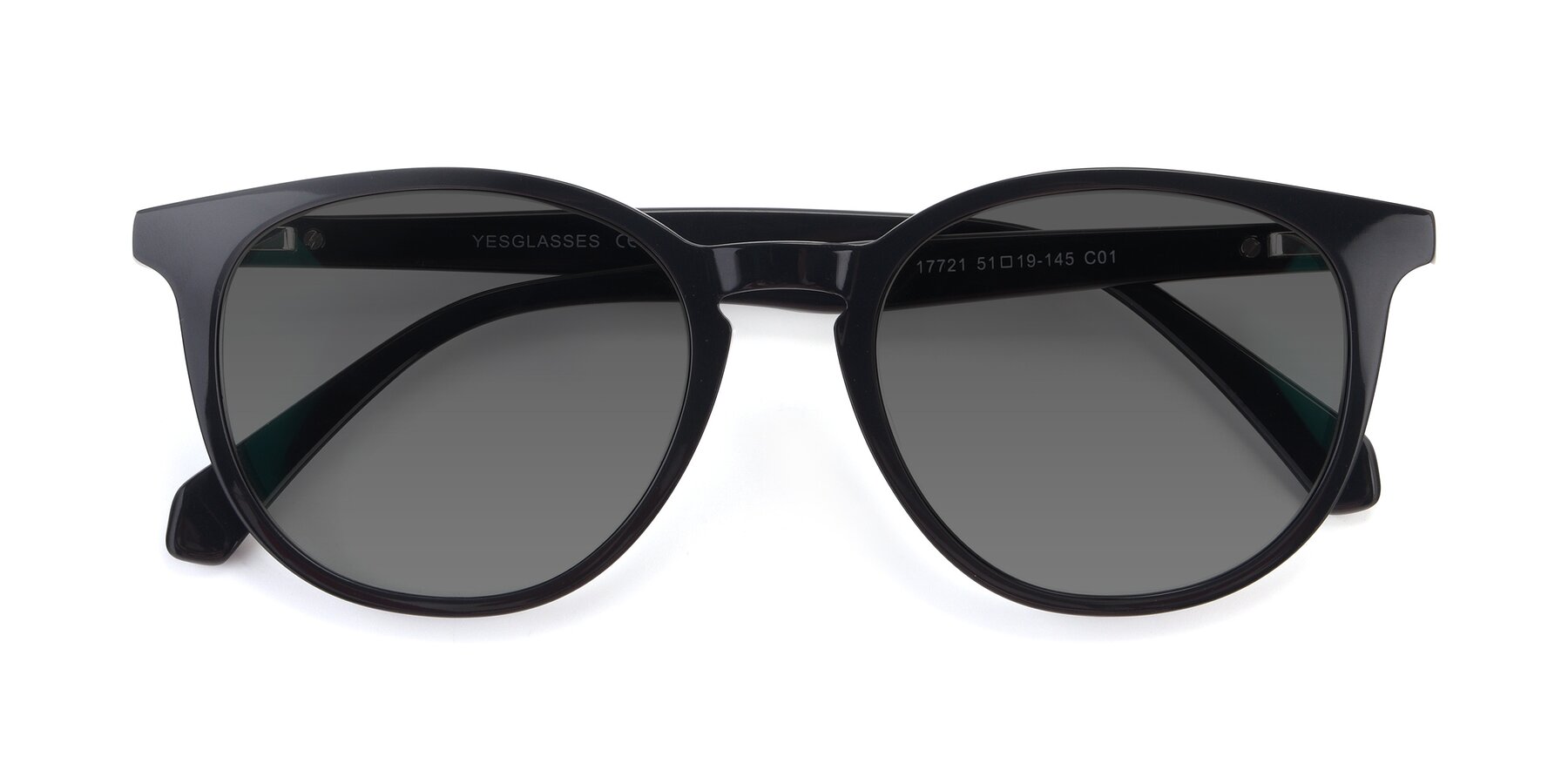 Folded Front of 17721 in Black with Medium Gray Tinted Lenses