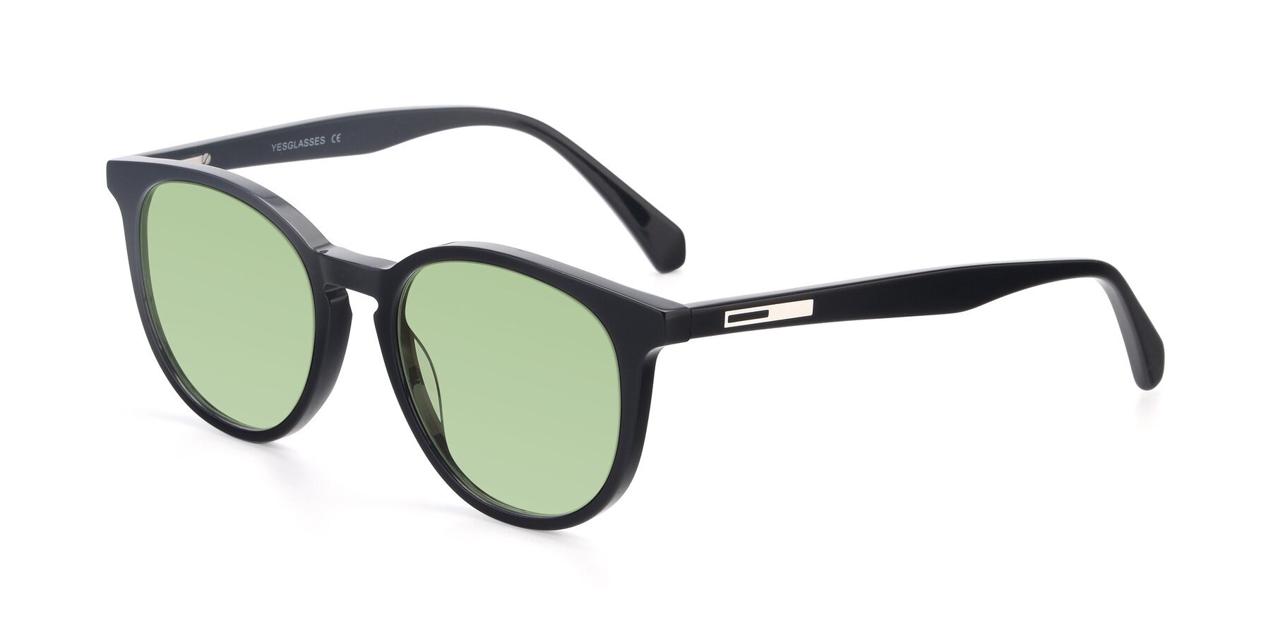 Angle of 17721 in Black with Medium Green Tinted Lenses