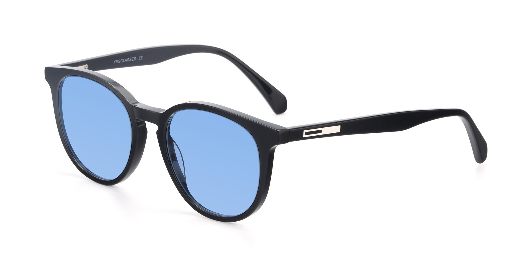 Angle of 17721 in Black with Medium Blue Tinted Lenses