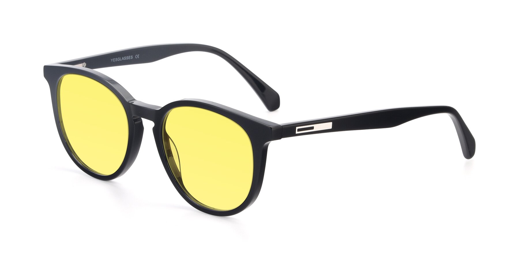 Angle of 17721 in Black with Medium Yellow Tinted Lenses