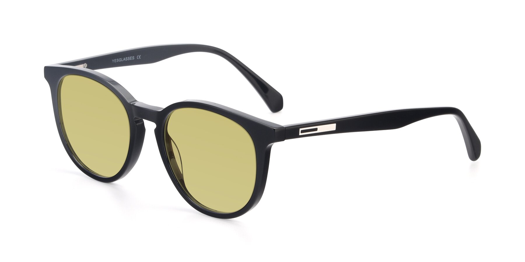 Angle of 17721 in Black with Medium Champagne Tinted Lenses