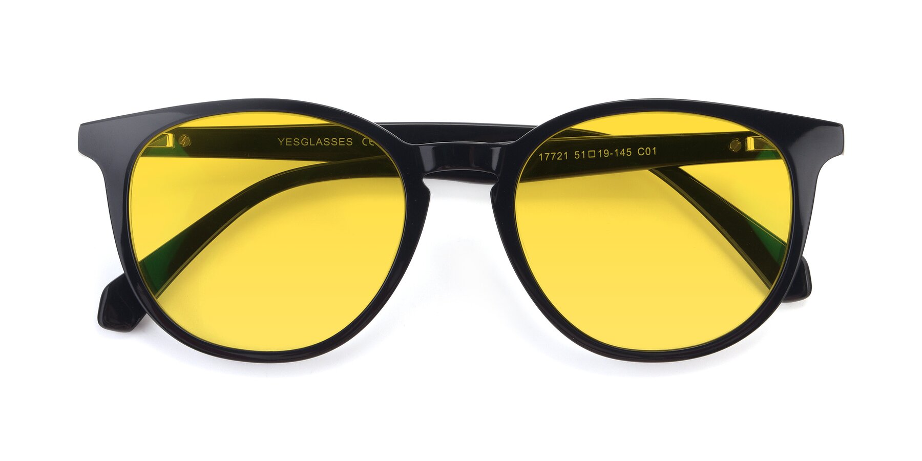 Folded Front of 17721 in Black with Yellow Tinted Lenses