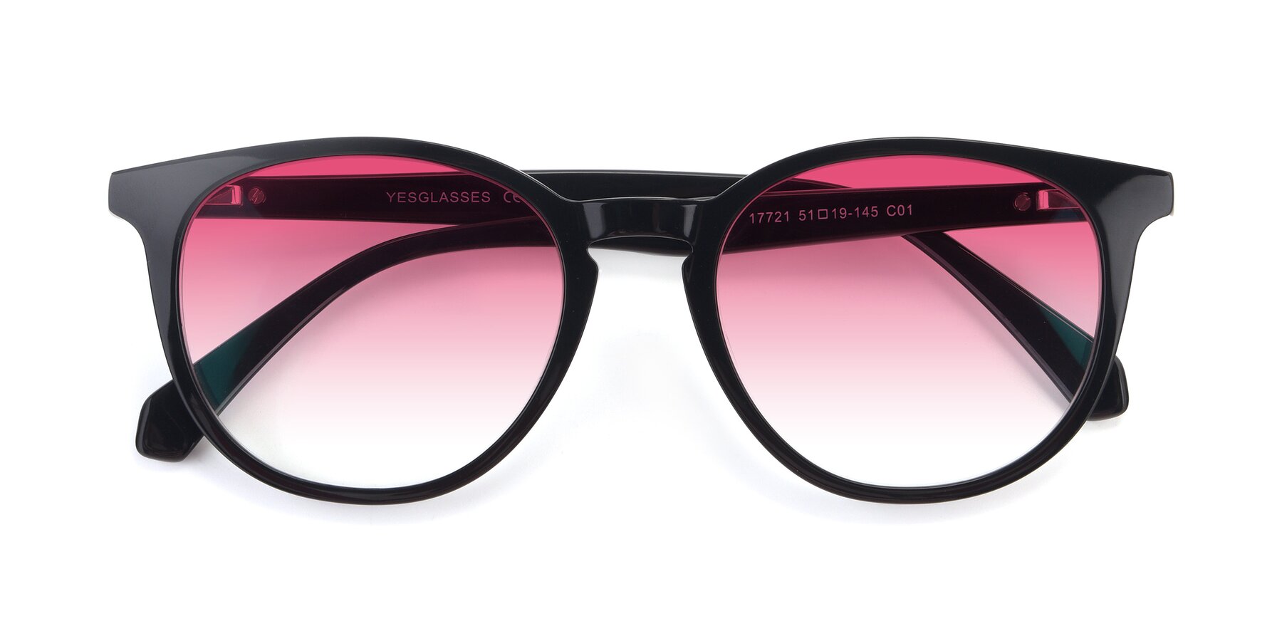 Folded Front of 17721 in Black with Pink Gradient Lenses