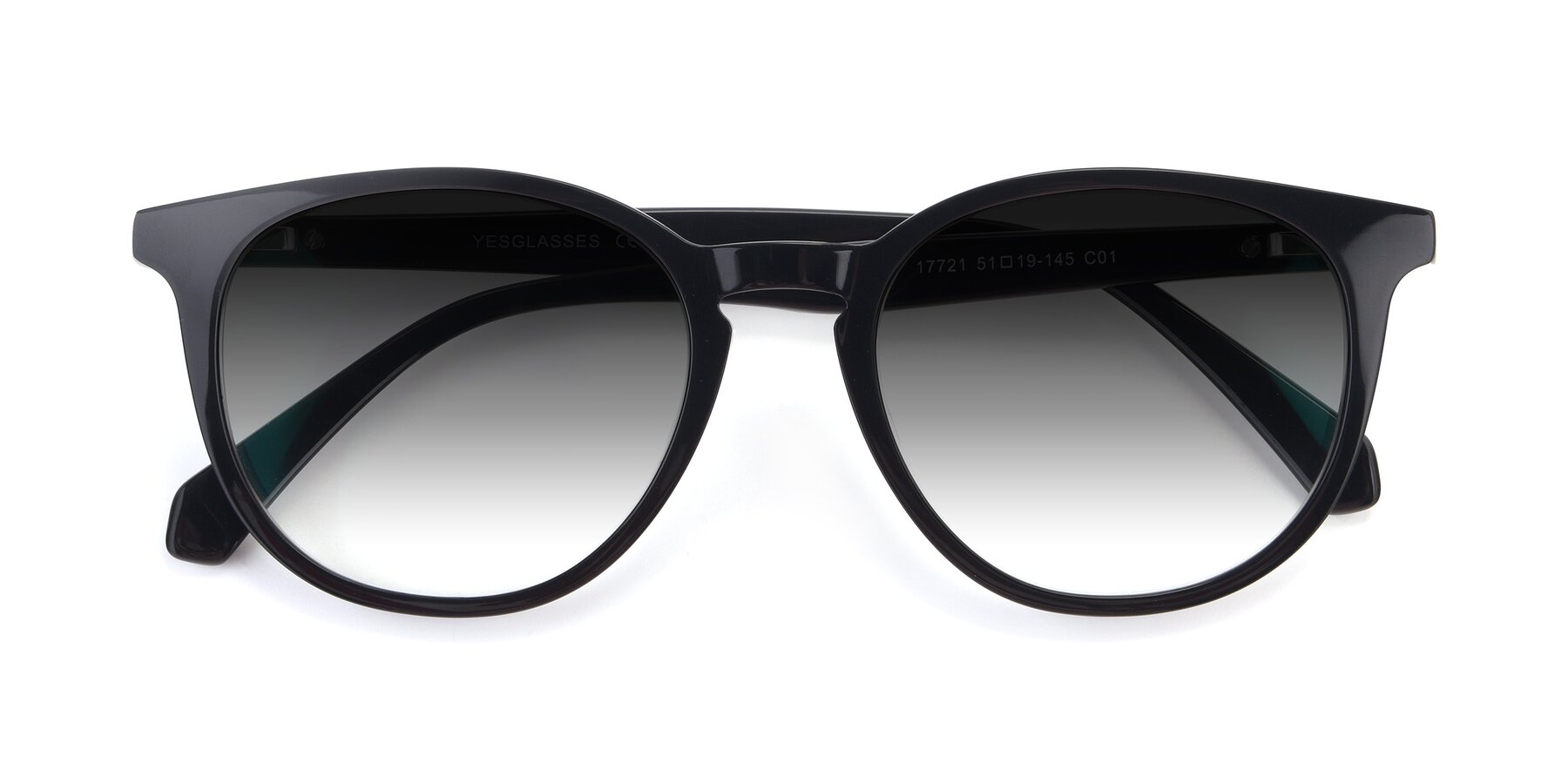 Folded Front of 17721 in Black with Gray Gradient Lenses