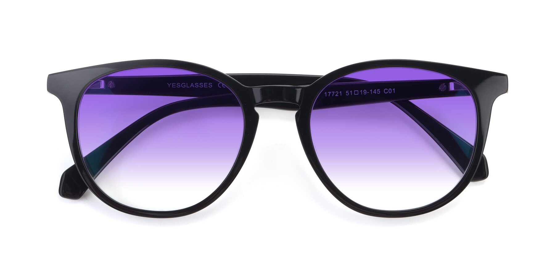 Folded Front of 17721 in Black with Purple Gradient Lenses