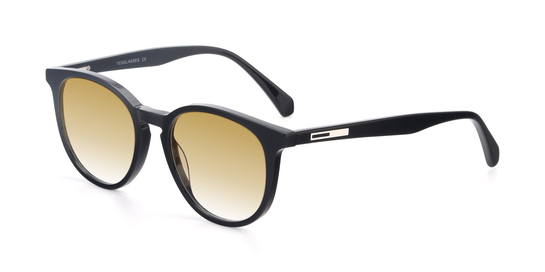 Angle of 17721 in Black with Champagne Gradient Lenses