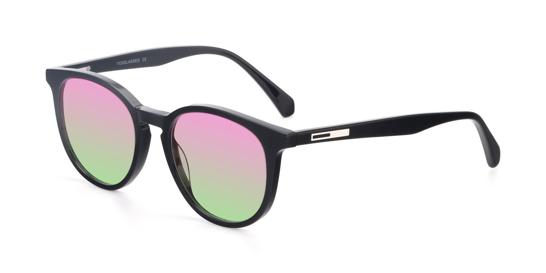 Angle of 17721 in Black with Pink / Green Gradient Lenses