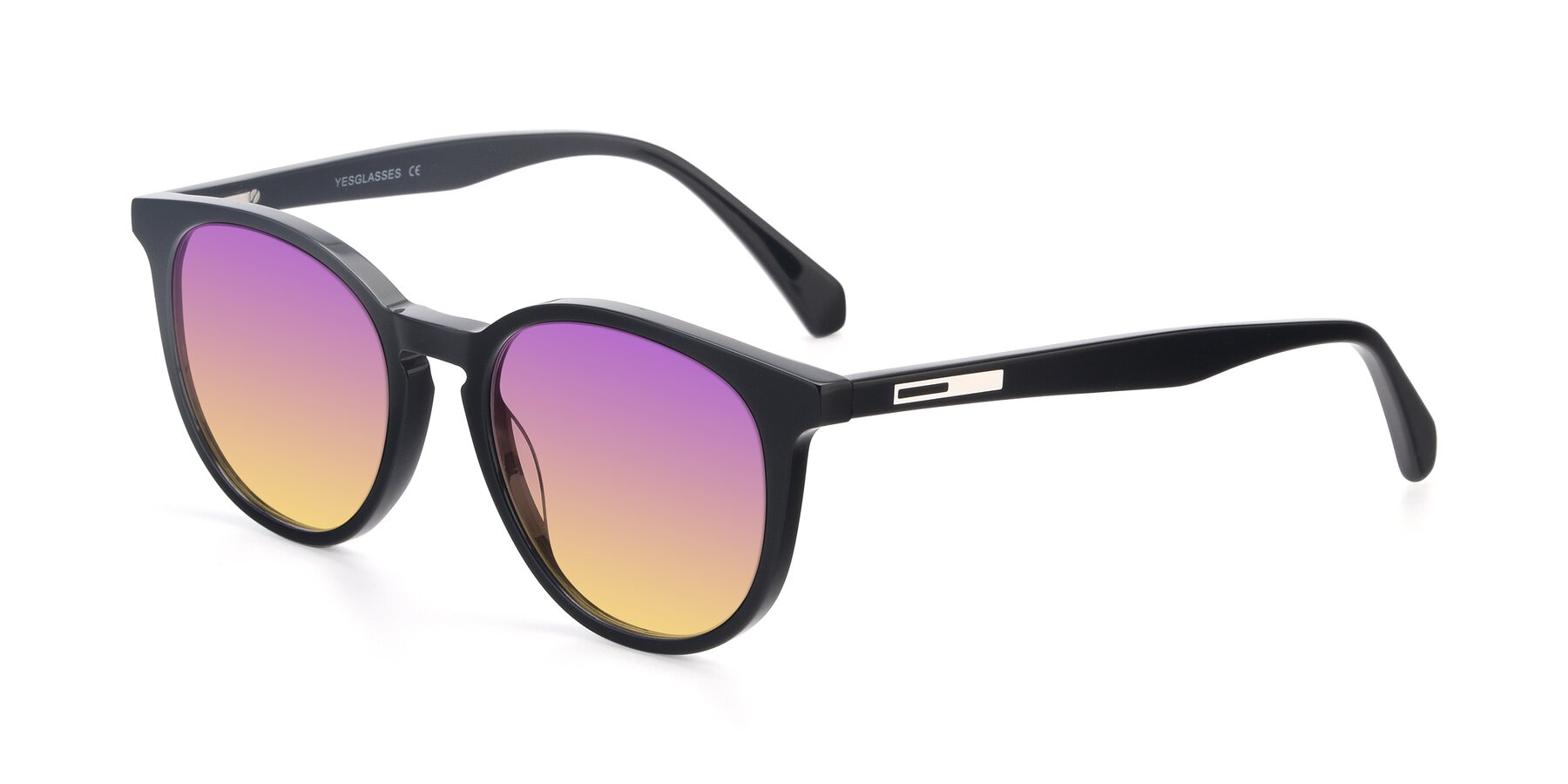 Angle of 17721 in Black with Purple / Yellow Gradient Lenses