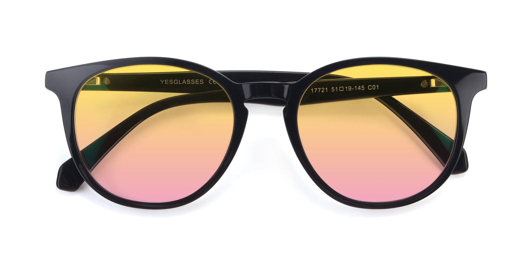 Folded Front of 17721 in Black with Yellow / Pink Gradient Lenses