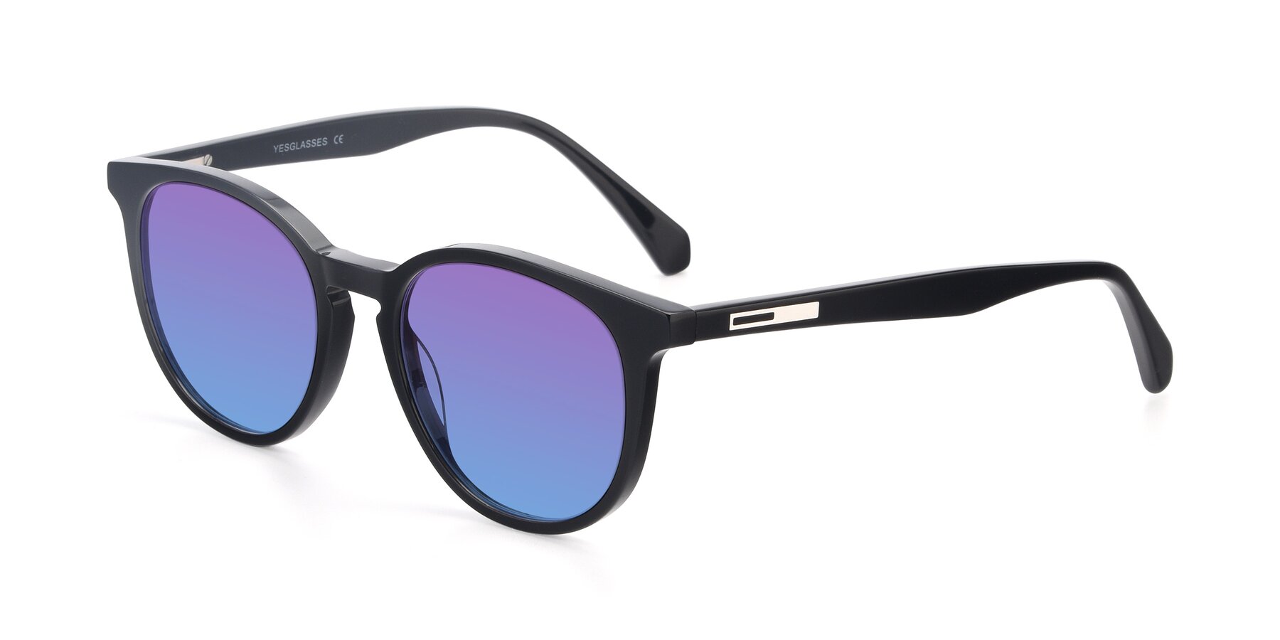 Angle of 17721 in Black with Purple / Blue Gradient Lenses