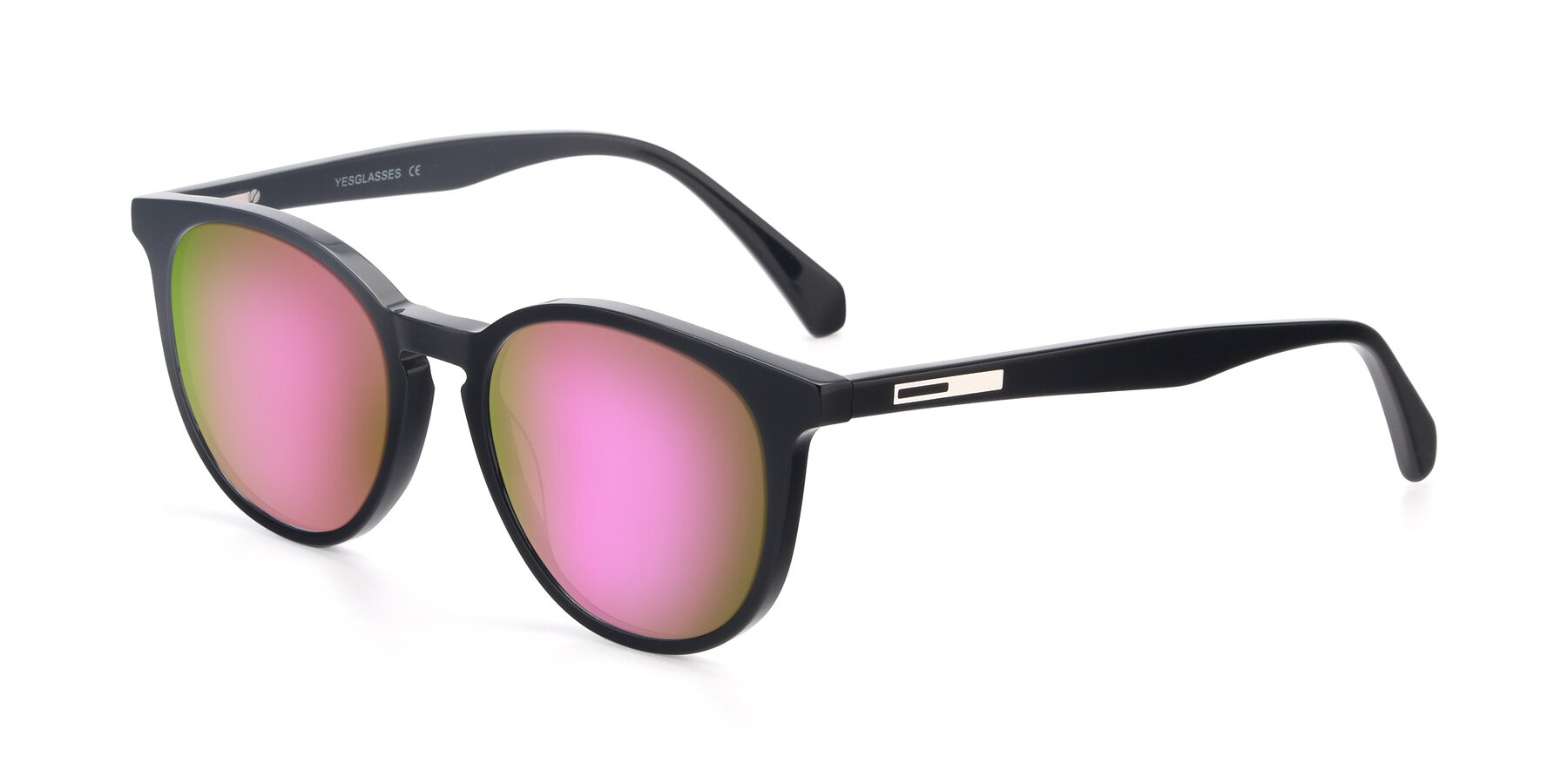 Angle of 17721 in Black with Pink Mirrored Lenses