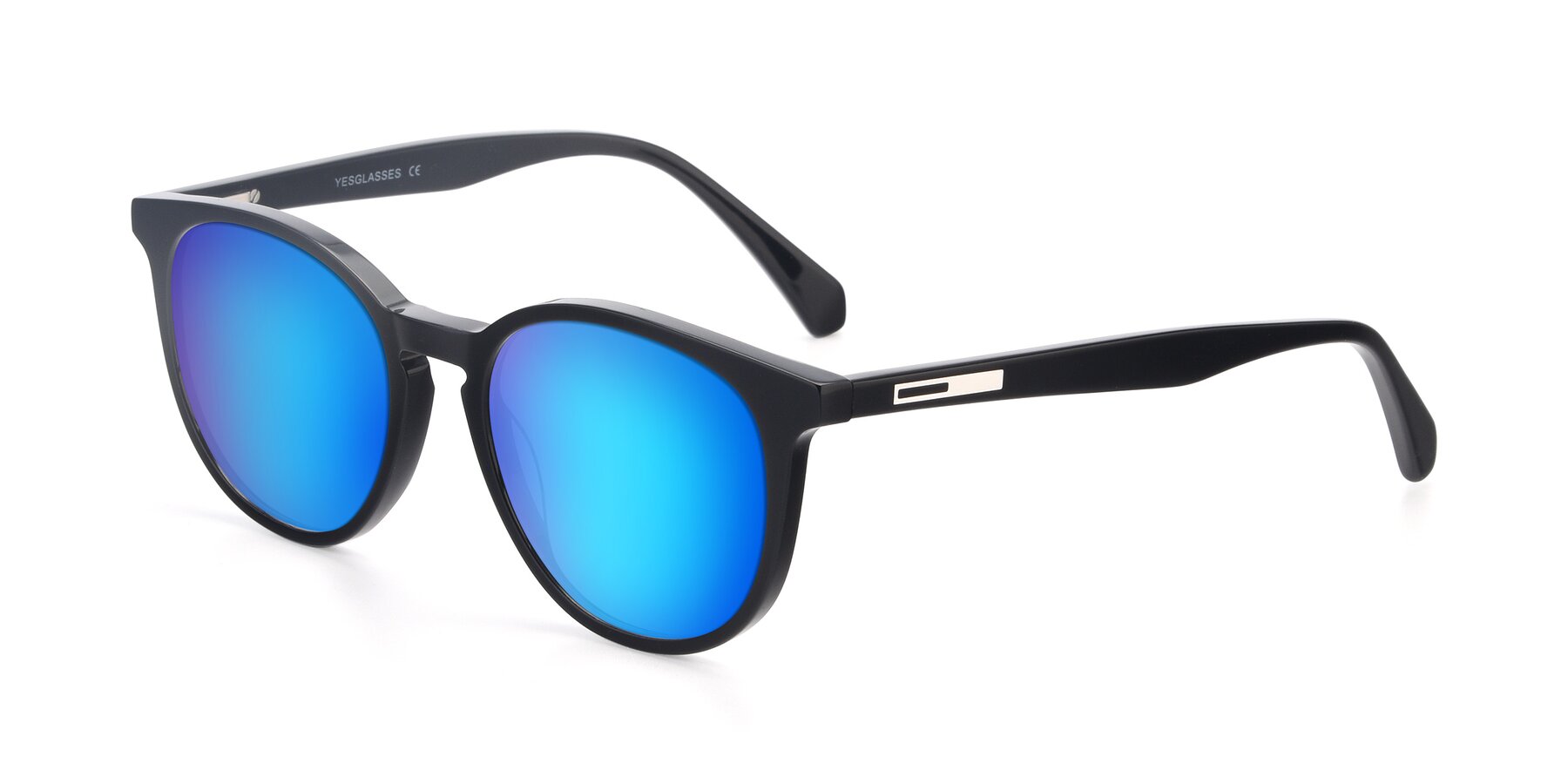 Angle of 17721 in Black with Blue Mirrored Lenses