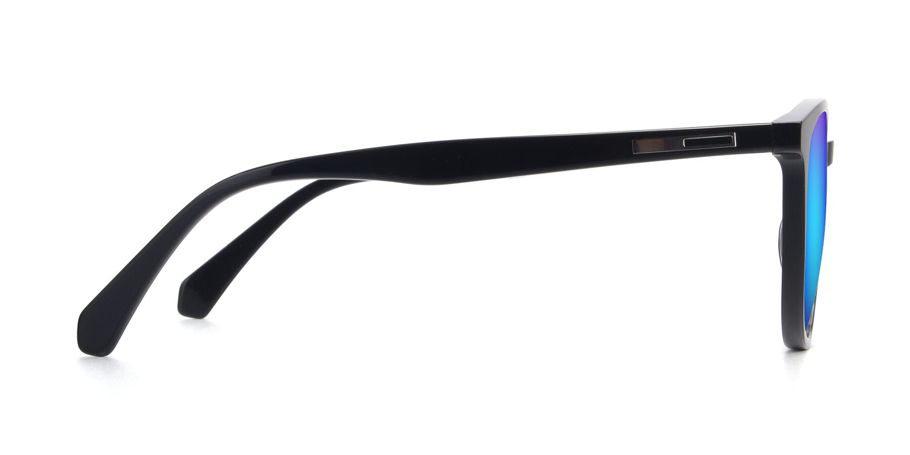 Side of 17721 in Black with Blue Mirrored Lenses