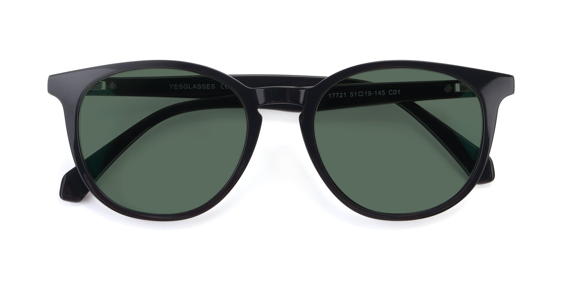 Folded Front of 17721 in Black with Green Polarized Lenses