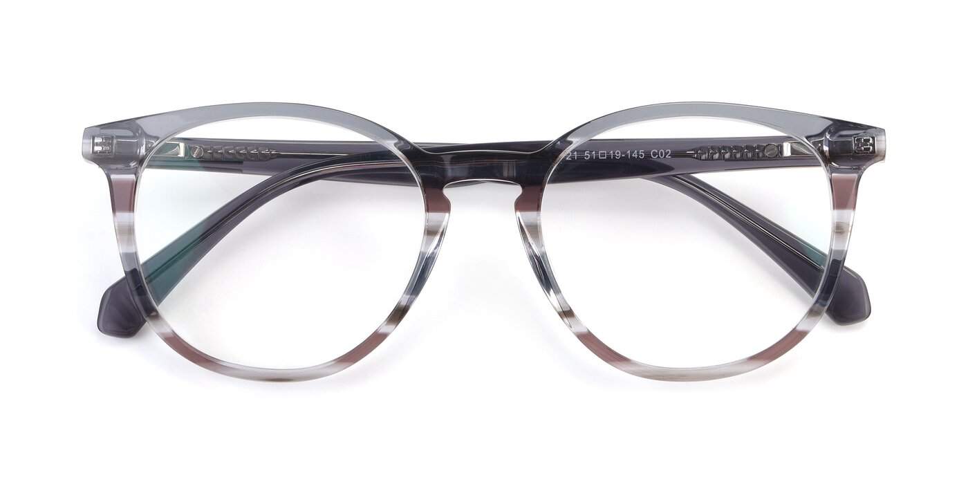 17721 - Stripe Grey Eyeglasses