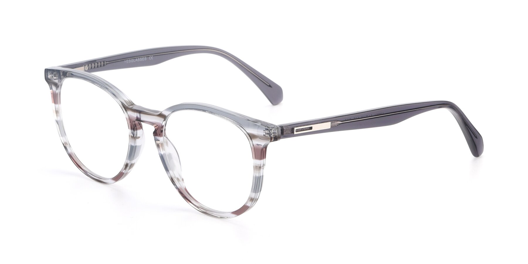 Angle of 17721 in Stripe Grey with Clear Eyeglass Lenses