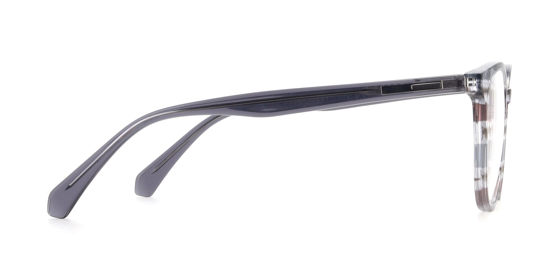 Side of 17721 in Stripe Grey with Clear Reading Eyeglass Lenses