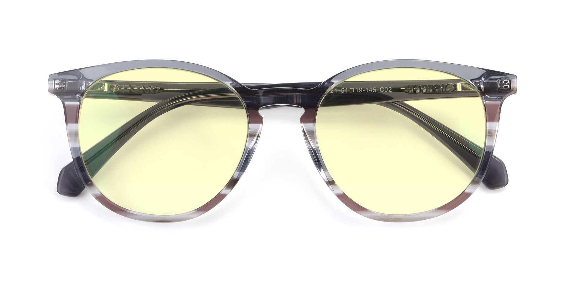 Folded Front of 17721 in Stripe Grey with Light Yellow Tinted Lenses