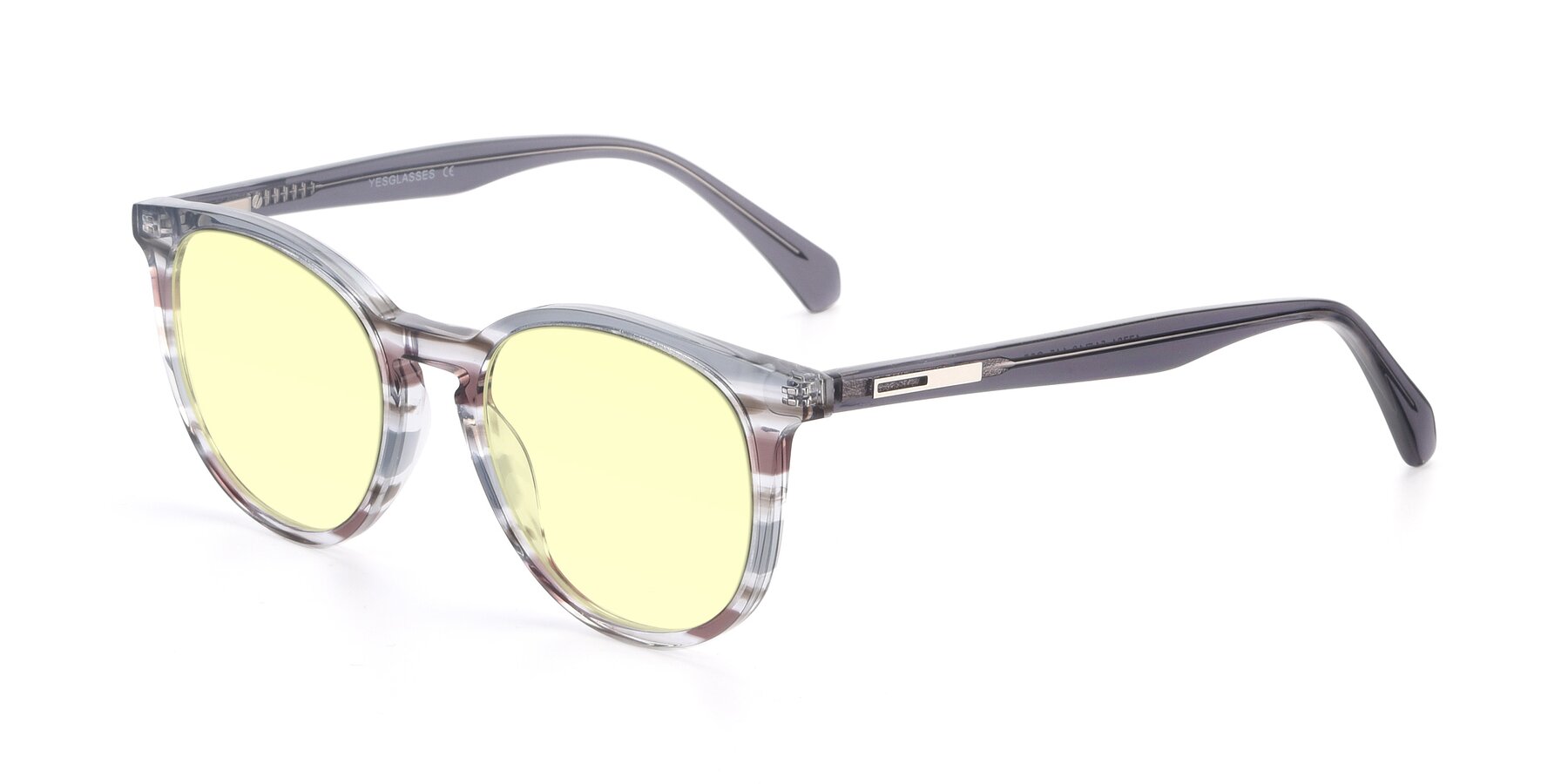 Angle of 17721 in Stripe Grey with Light Yellow Tinted Lenses