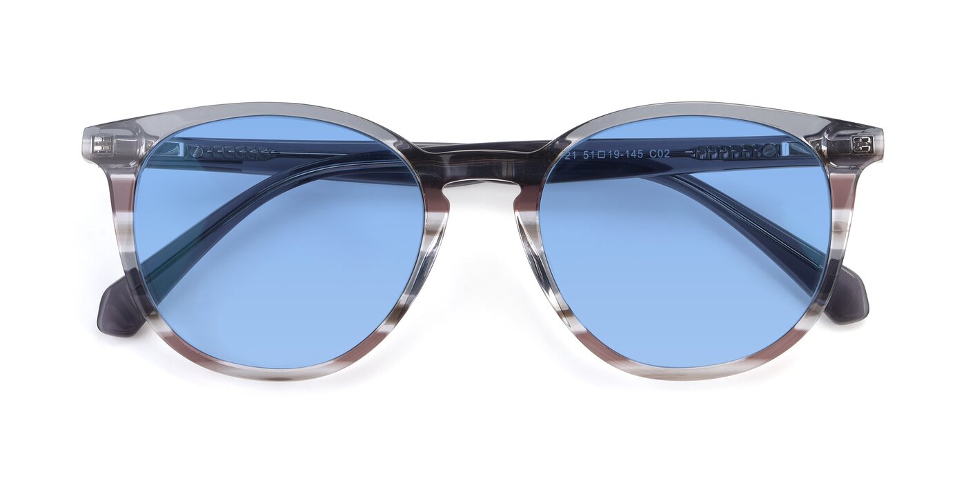 17721 - Stripe Grey Tinted Sunglasses