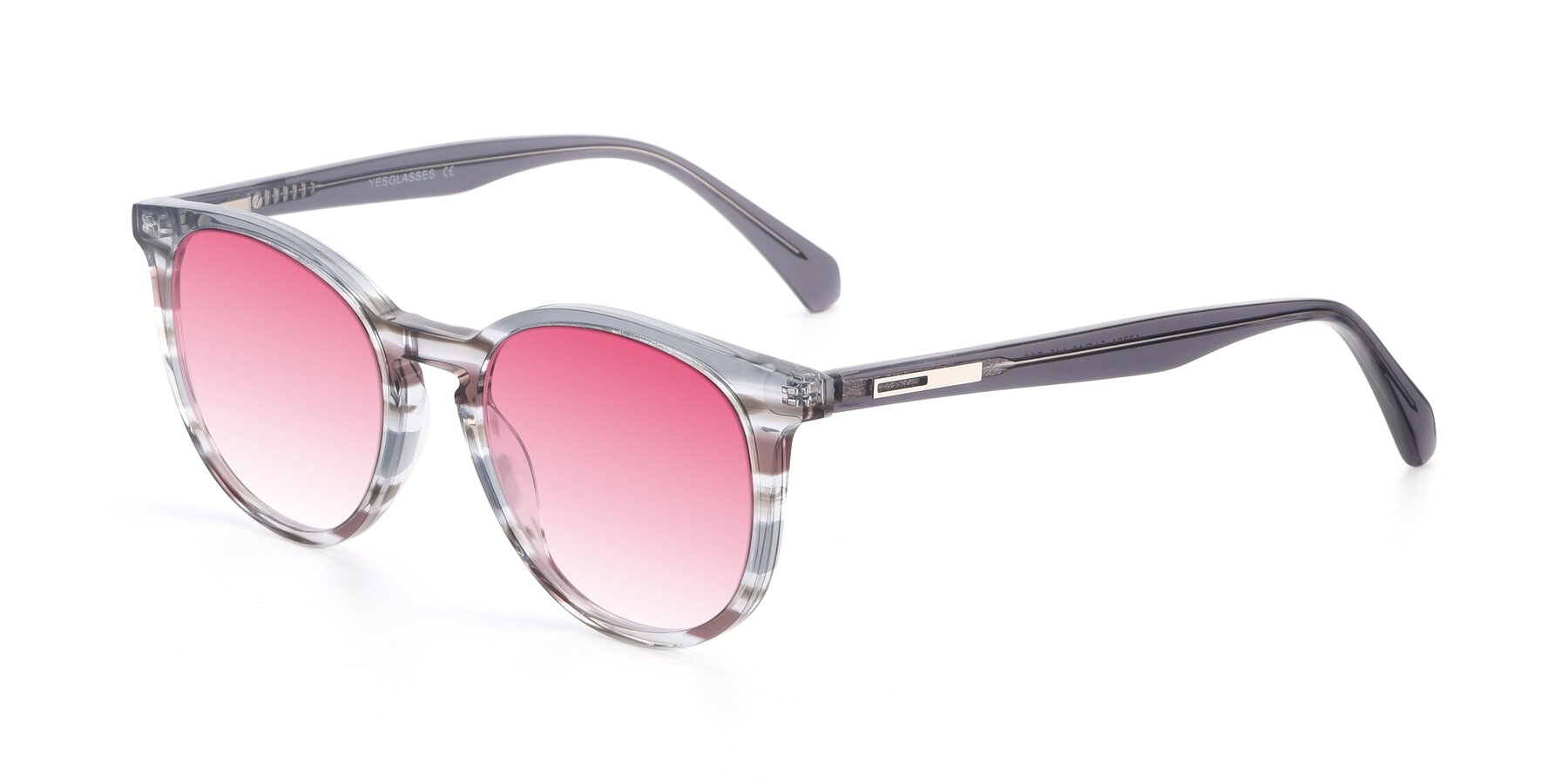 Angle of 17721 in Stripe Grey with Pink Gradient Lenses