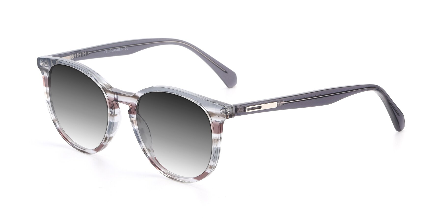 Angle of 17721 in Stripe Grey with Gray Gradient Lenses