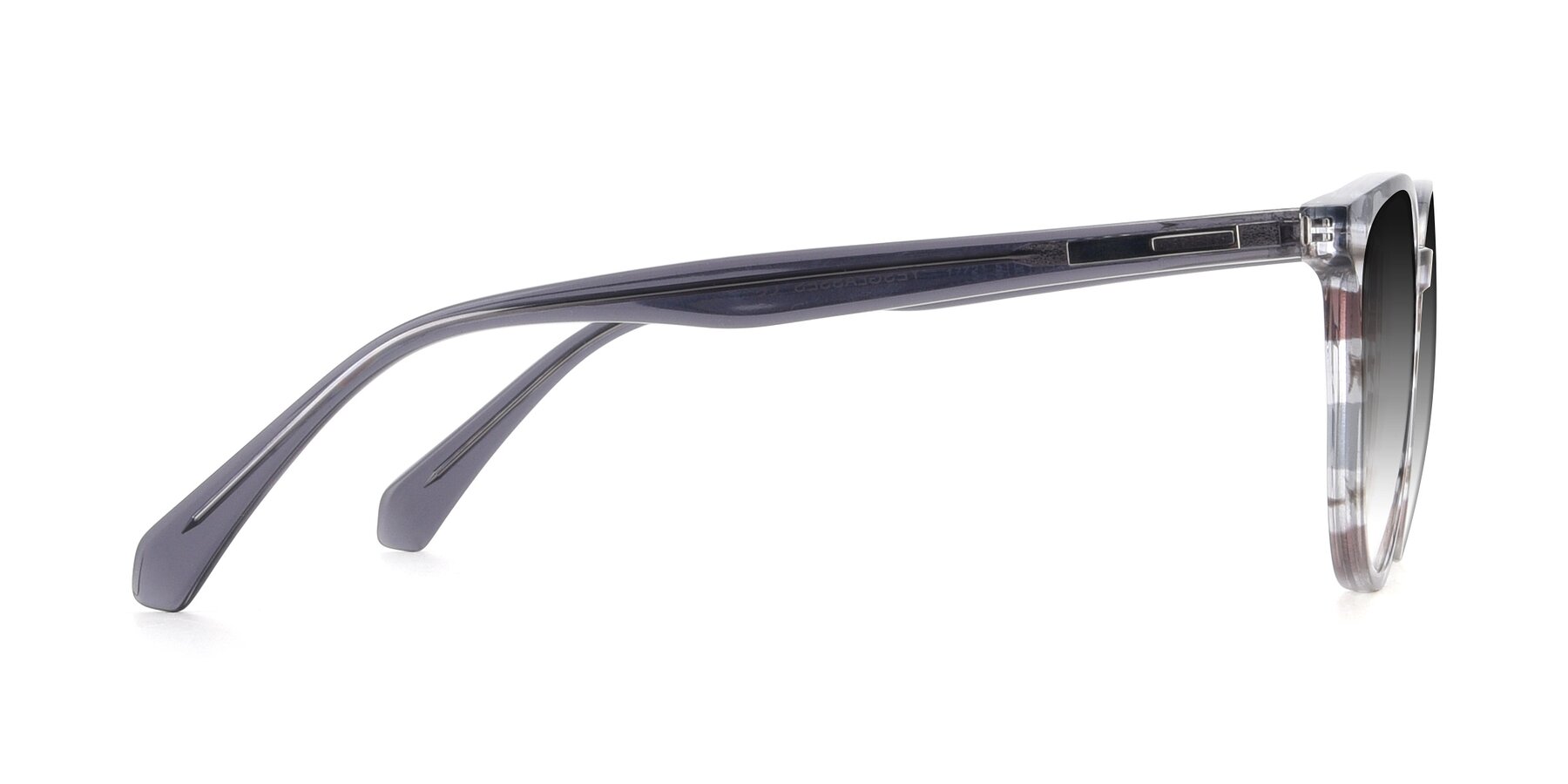 Side of 17721 in Stripe Grey with Gray Gradient Lenses
