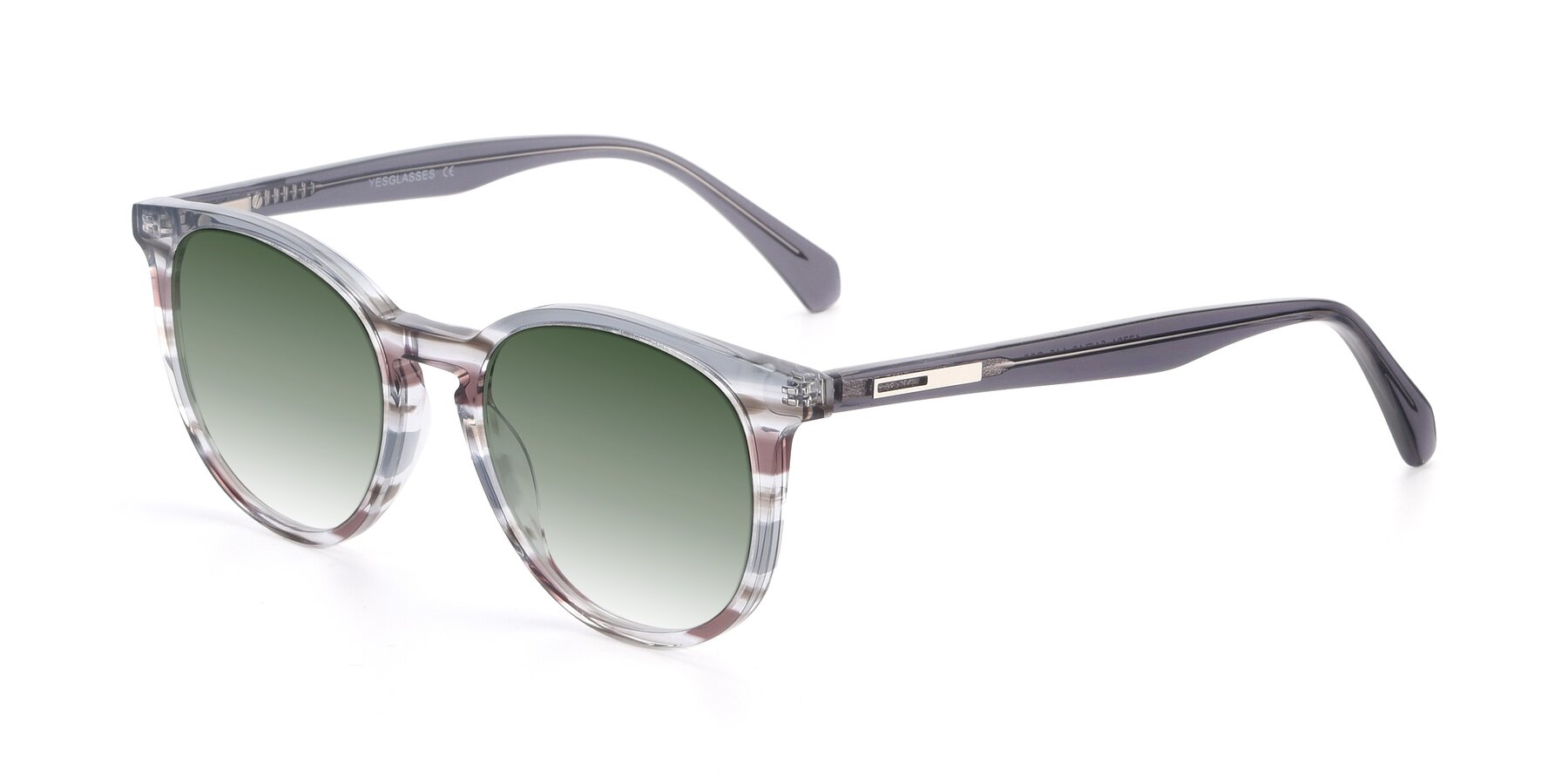 Angle of 17721 in Stripe Grey with Green Gradient Lenses