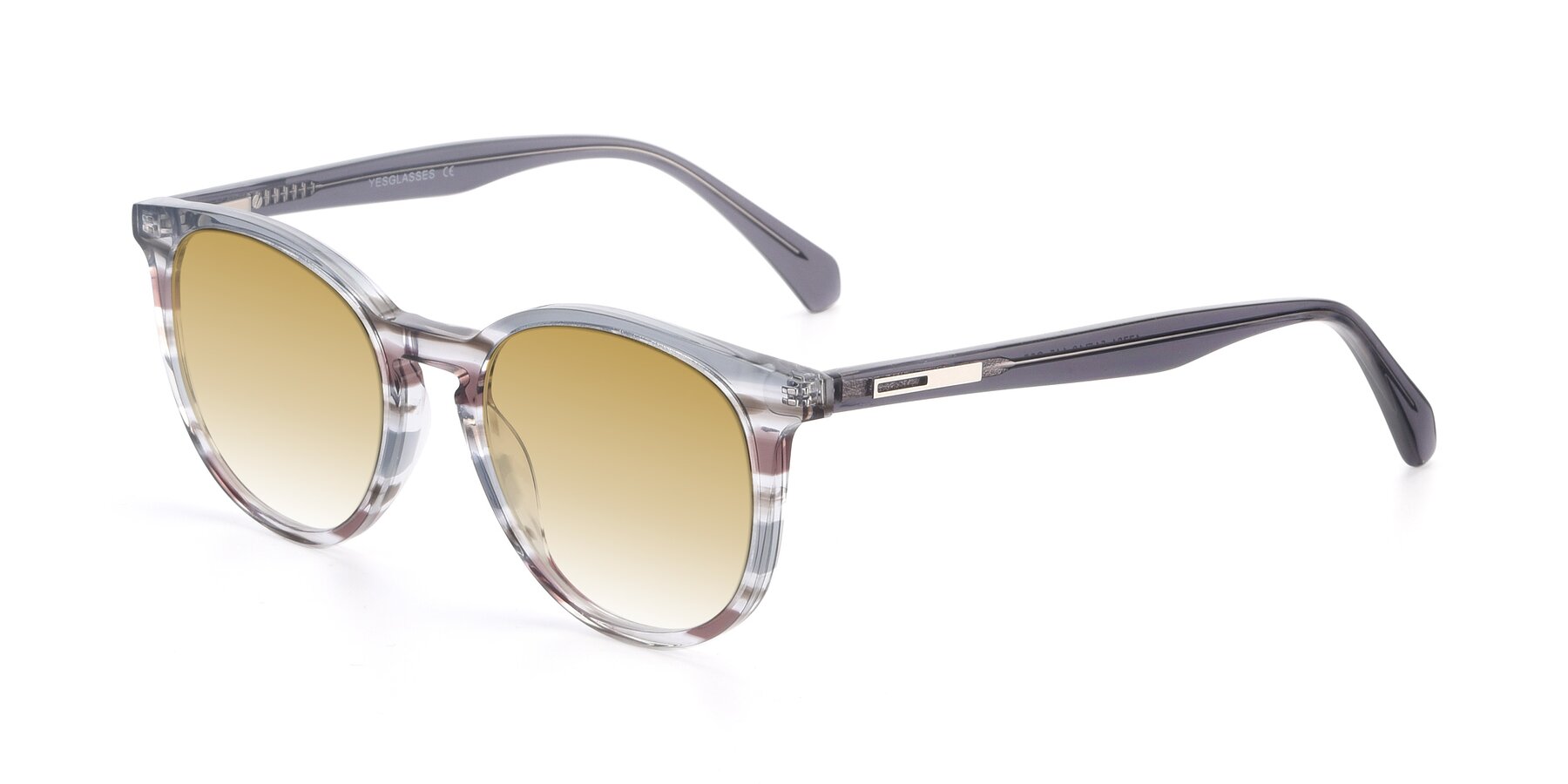 Angle of 17721 in Stripe Grey with Champagne Gradient Lenses