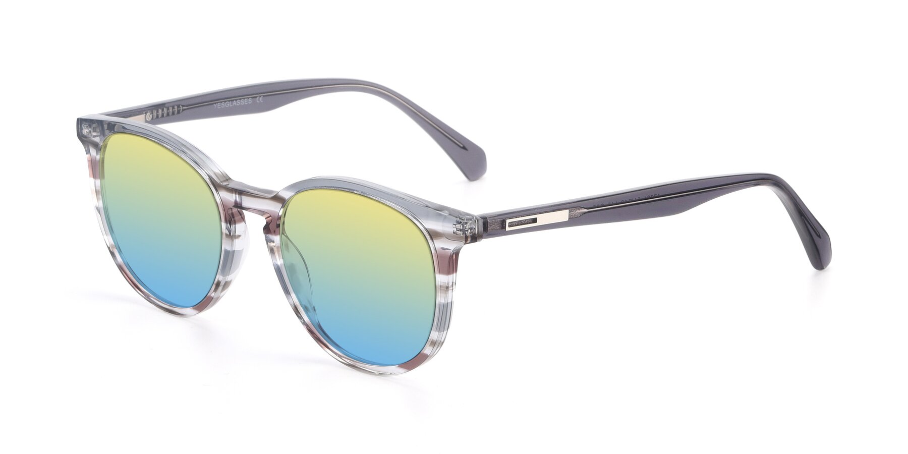 Angle of 17721 in Stripe Grey with Yellow / Blue Gradient Lenses