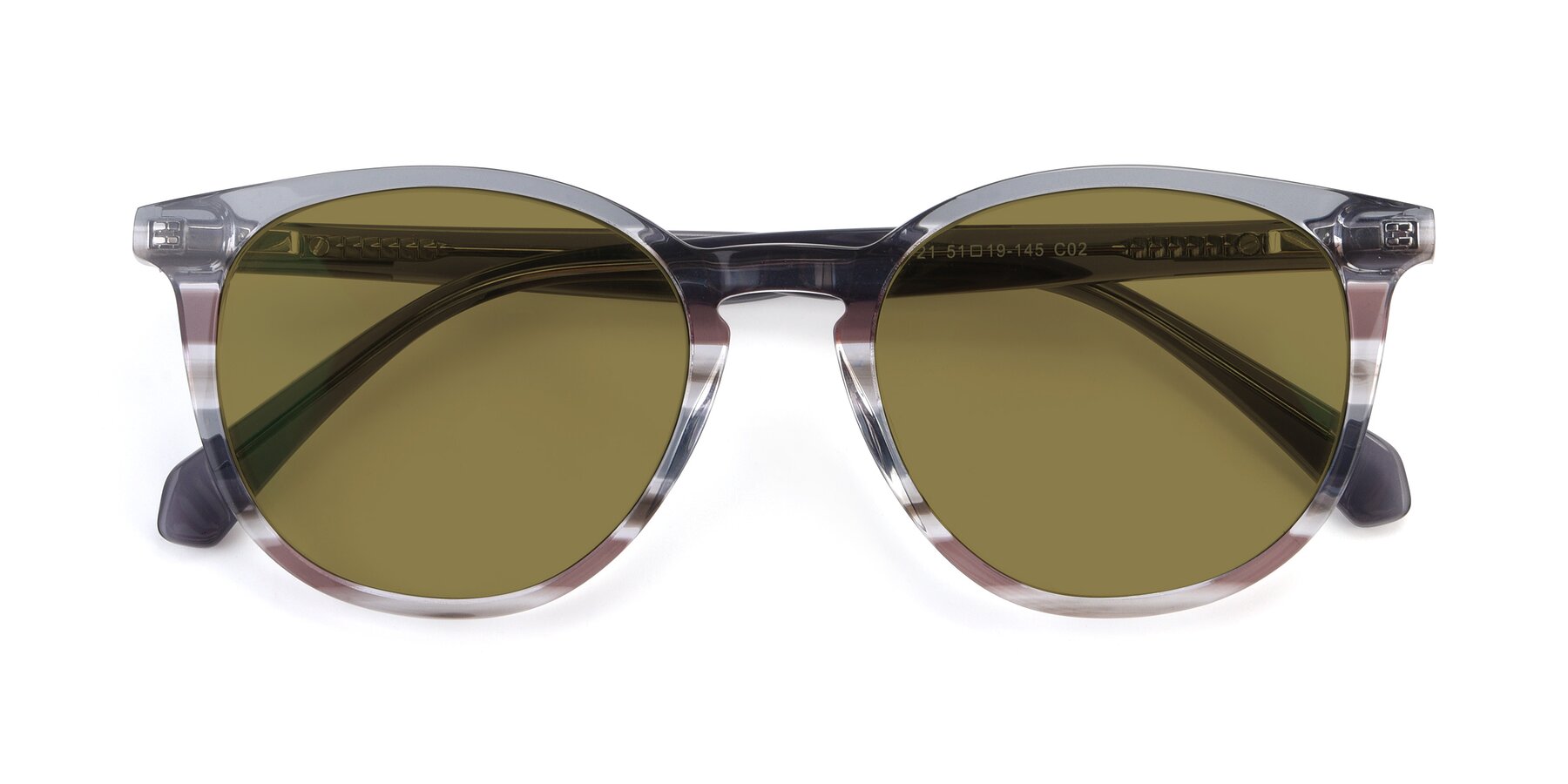 Folded Front of 17721 in Stripe Grey with Brown Polarized Lenses
