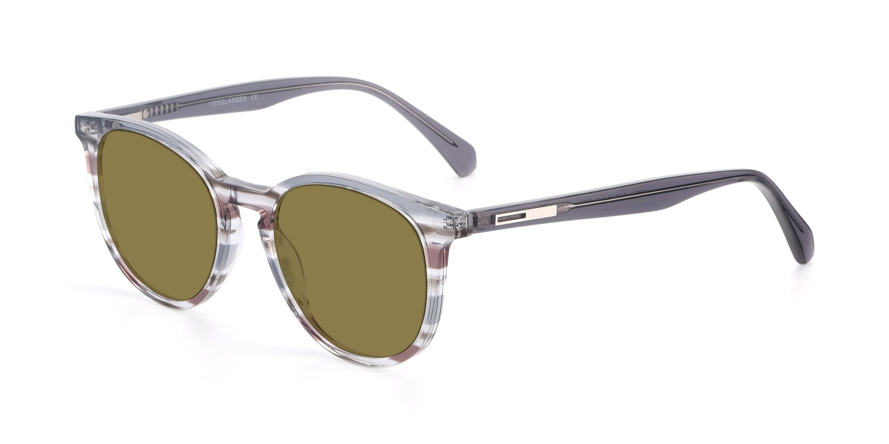 Angle of 17721 in Stripe Grey with Brown Polarized Lenses