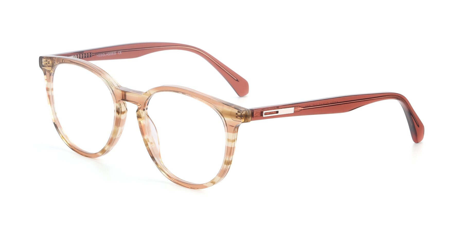 Angle of 17721 in Stripe Caramel with Clear Blue Light Blocking Lenses