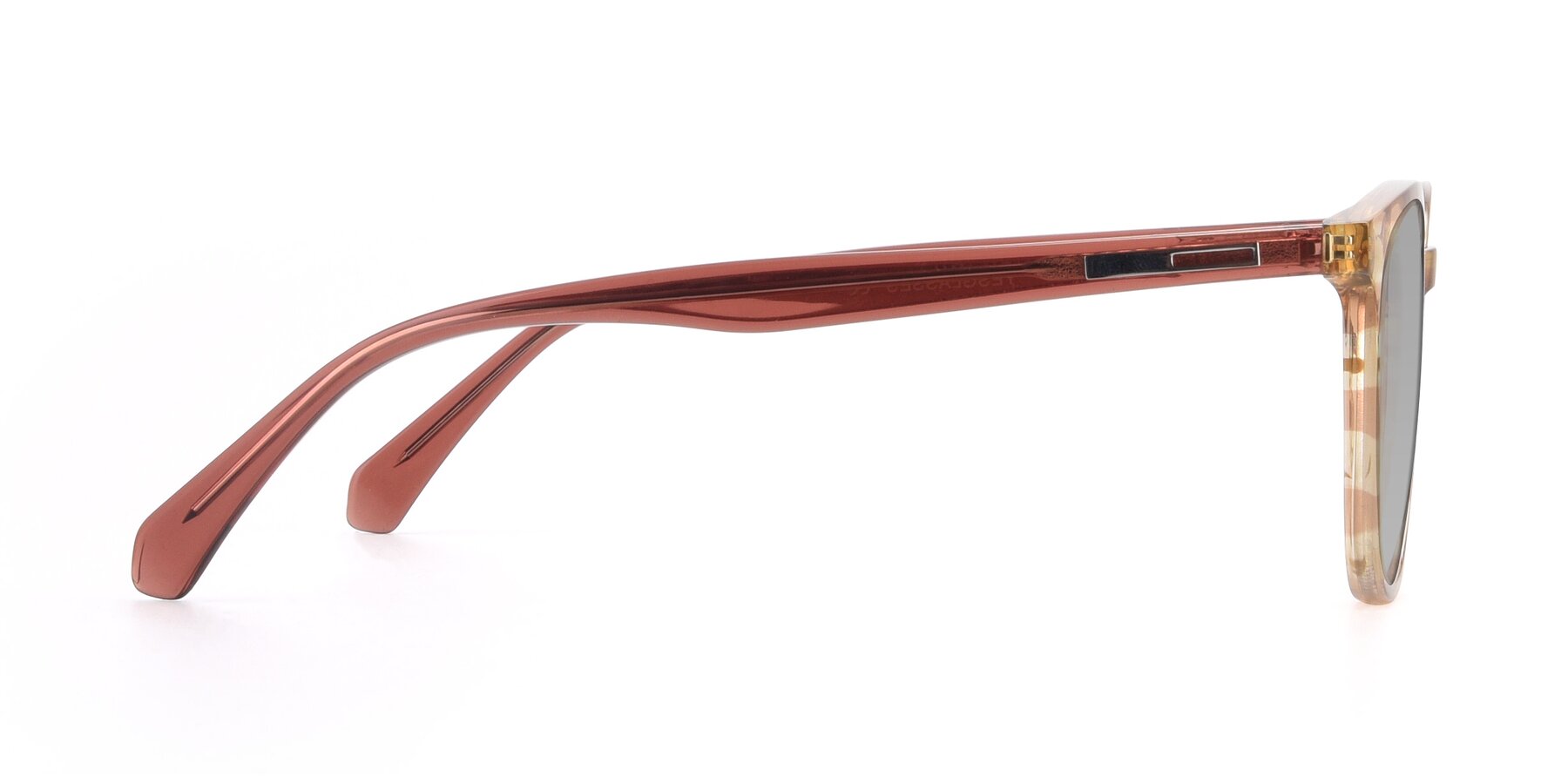 Side of 17721 in Stripe Caramel with Light Gray Tinted Lenses