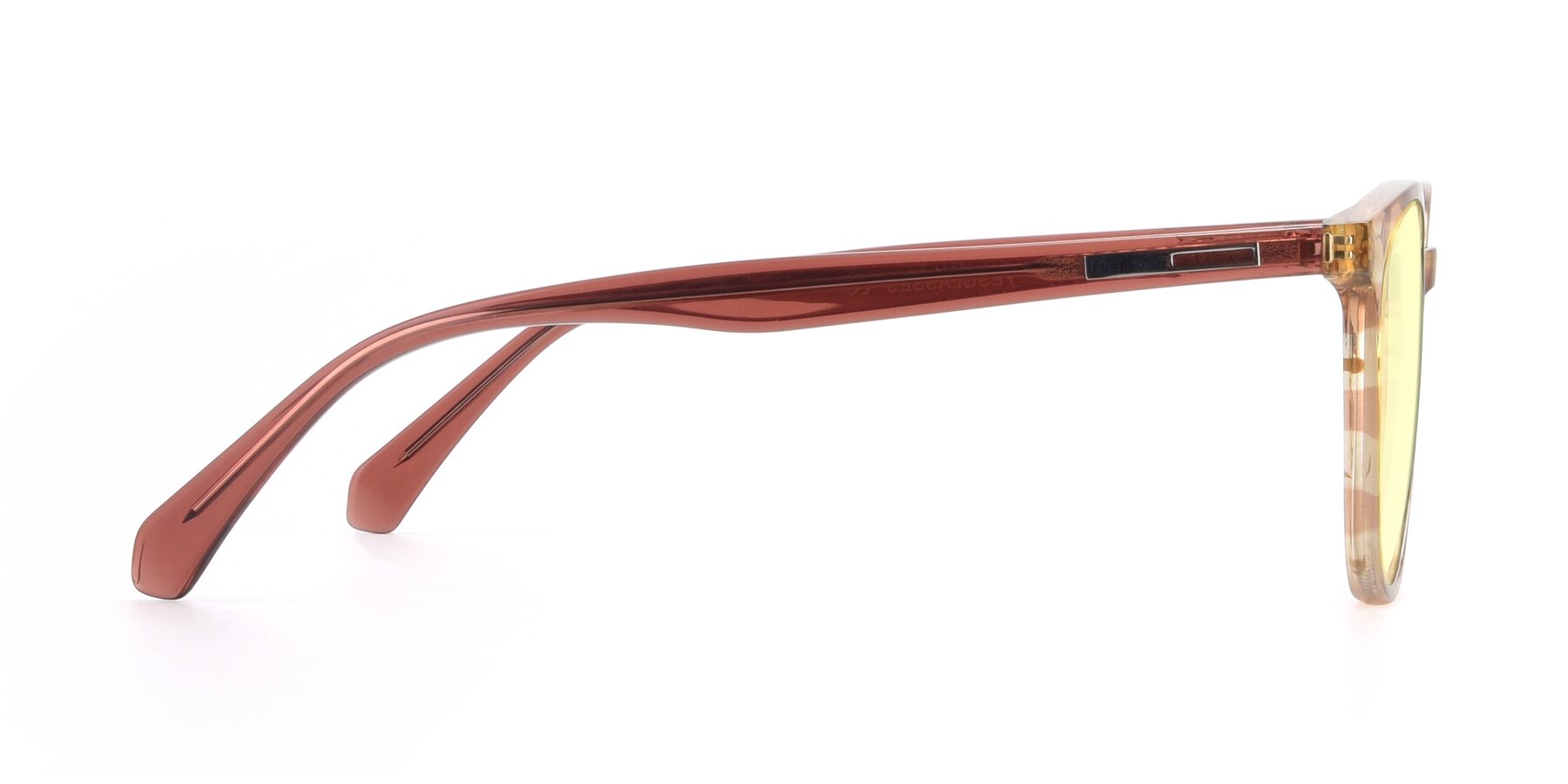 Side of 17721 in Stripe Caramel with Light Yellow Tinted Lenses