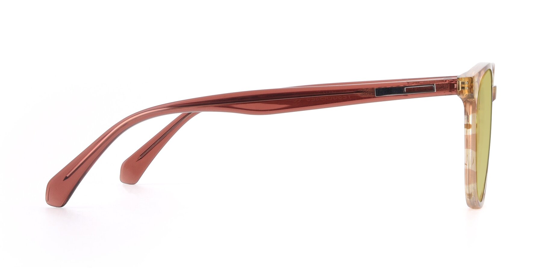 Side of 17721 in Stripe Caramel with Medium Champagne Tinted Lenses