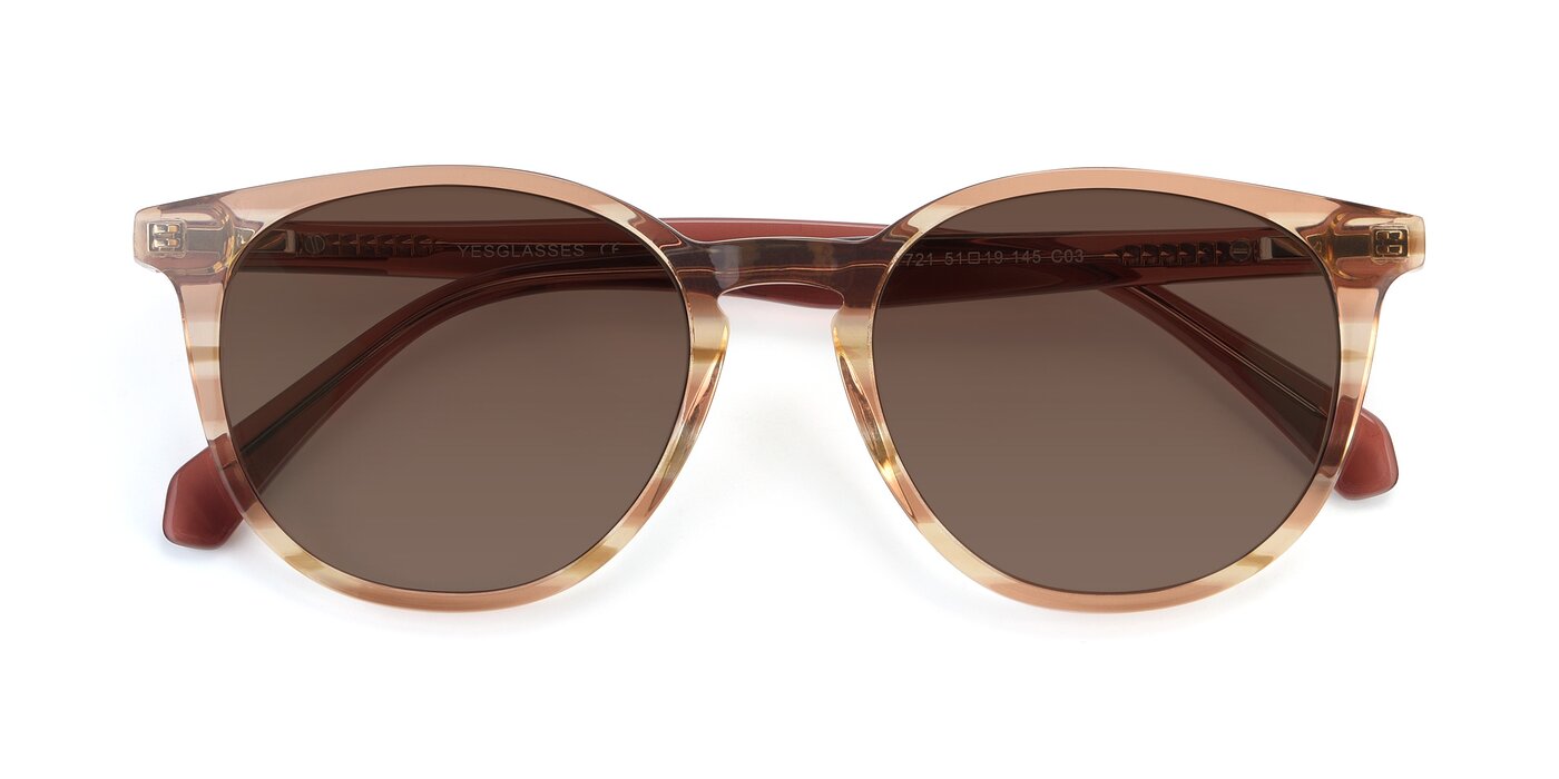 17721 - Stripe Caramel Tinted Sunglasses
