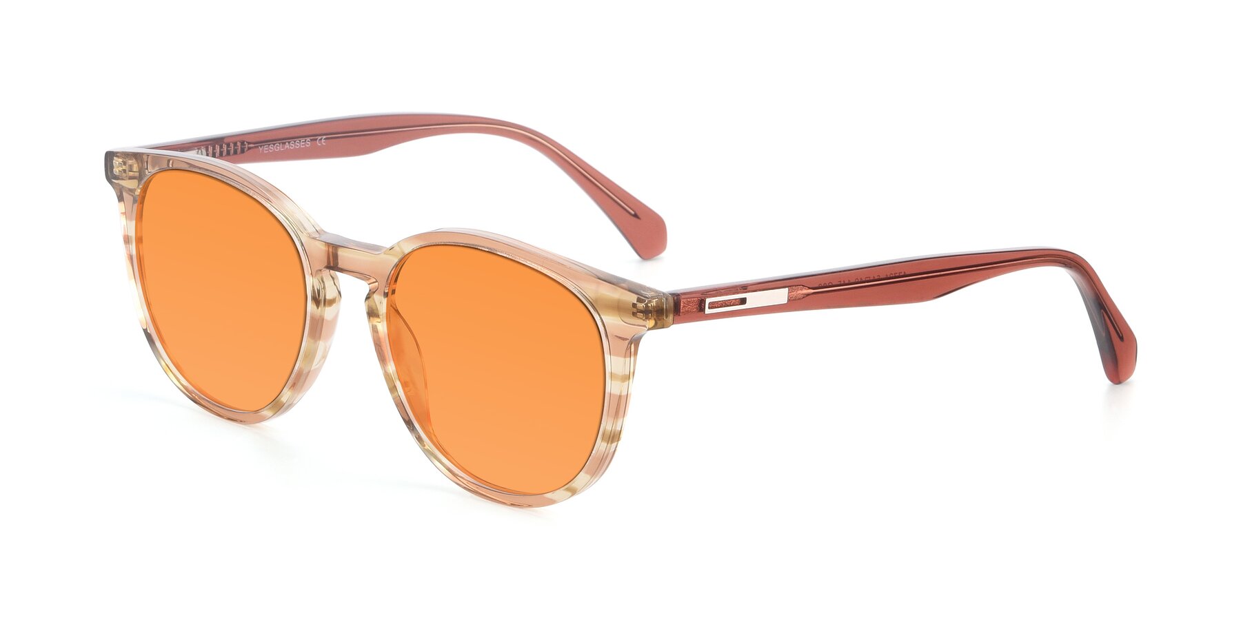 Angle of 17721 in Stripe Caramel with Orange Tinted Lenses