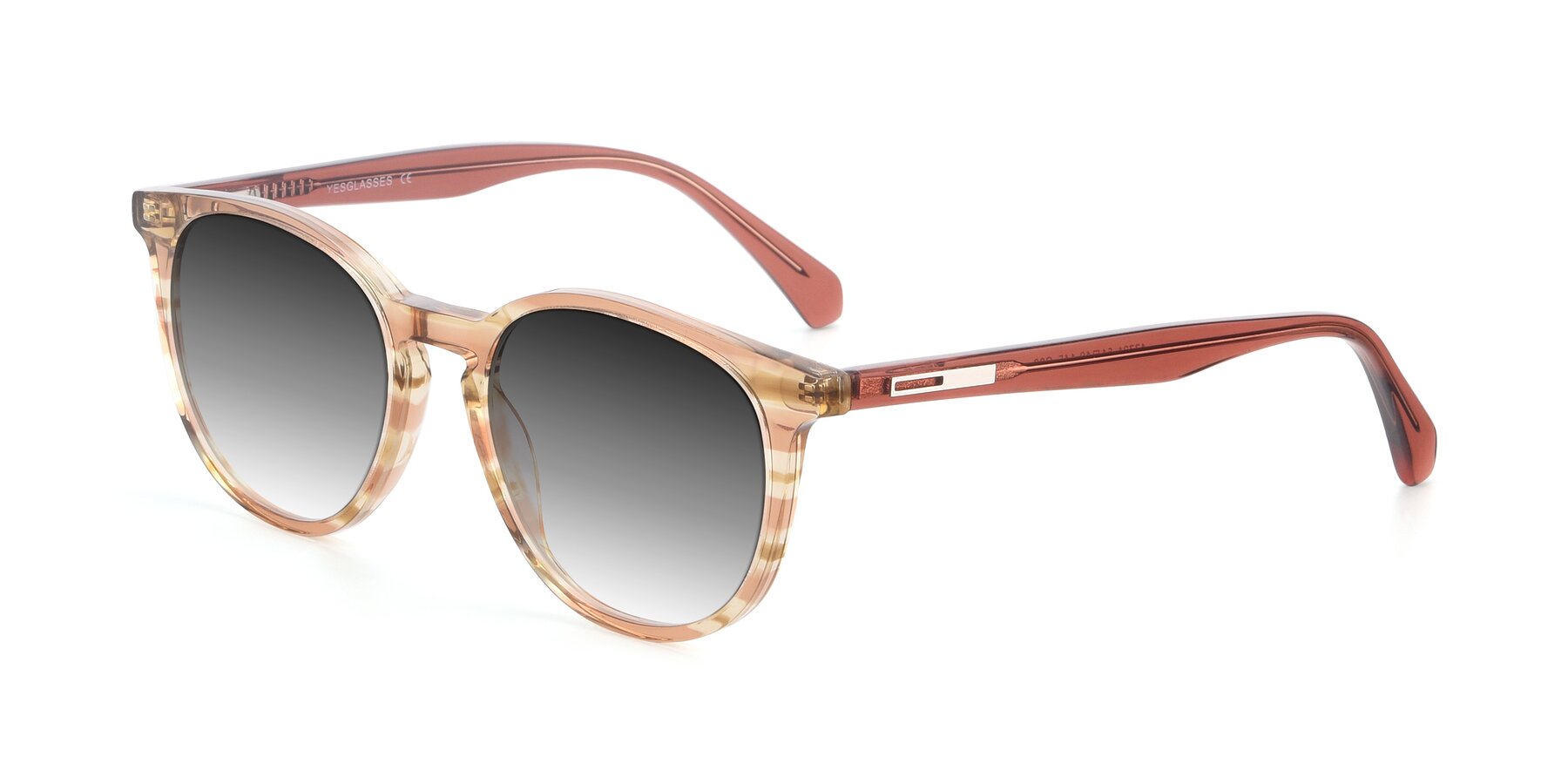 Angle of 17721 in Stripe Caramel with Gray Gradient Lenses